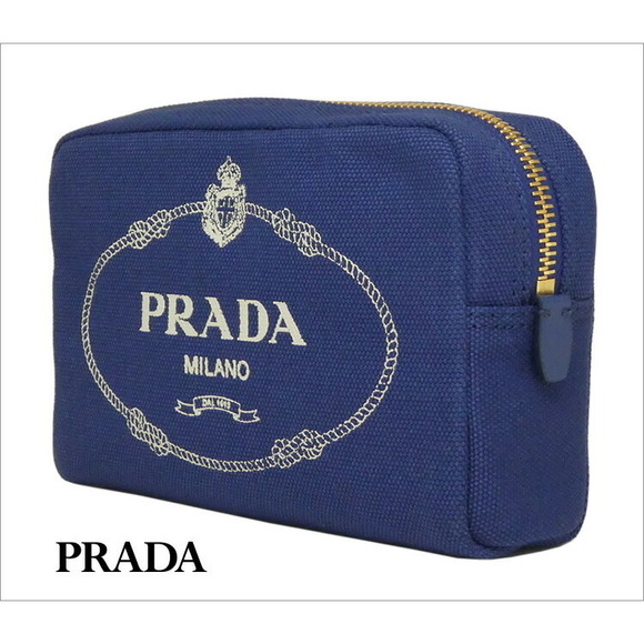 Prada Blue Pouch Off-White - Picture 1 of 6